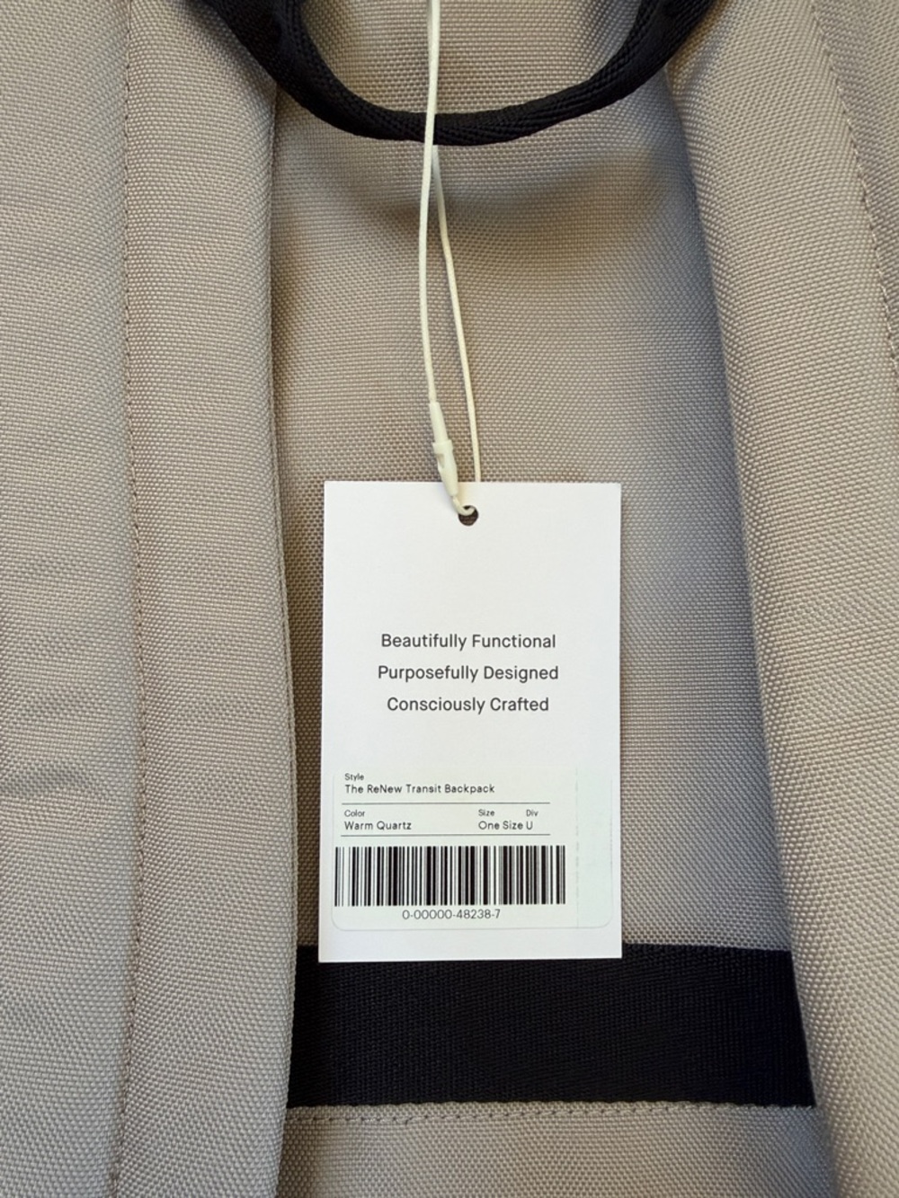Everlane Cream Roll-Top Everyday Backpack with Black Handle - Picture 9 of 17